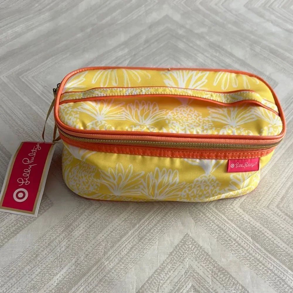 Lilly Pulitzer for Target Sunshine Yellow White Orange Floral Cosmetic Bag